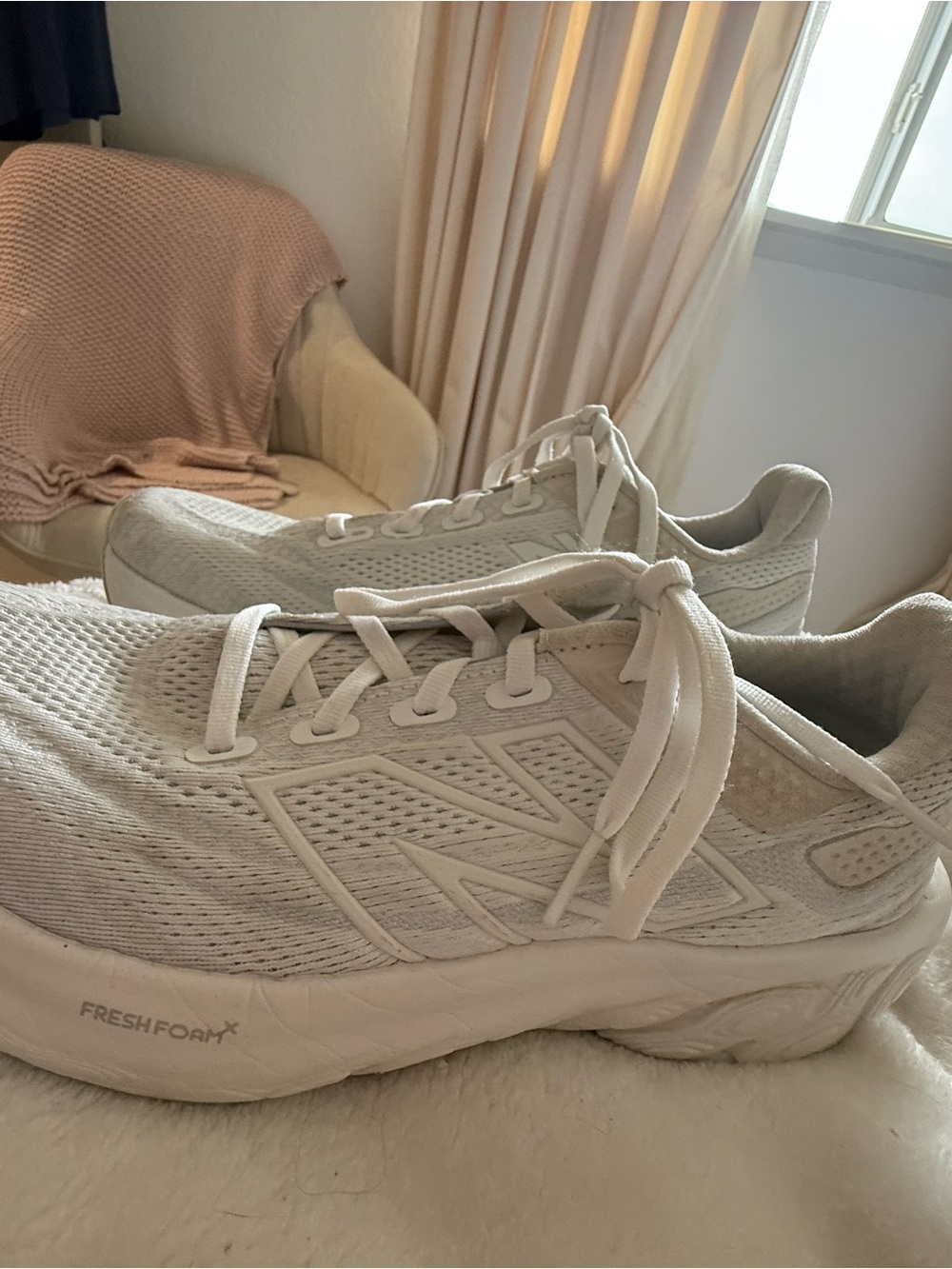 New Balance White Mesh Fresh Foam Sneakers
